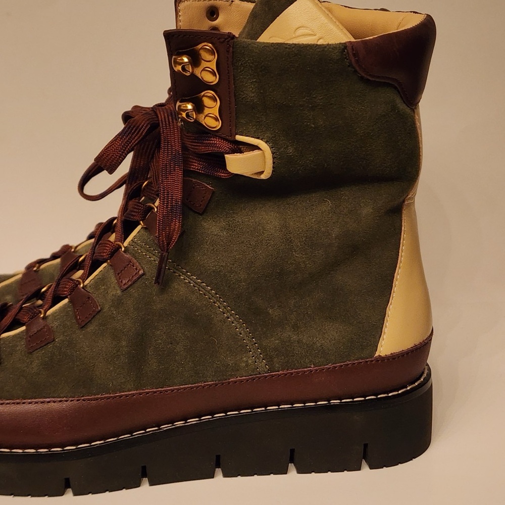 J. Crew Elsa Lace-Up Suede Boots Women’s Green & Brown Size 6 - Picture 7 of 13